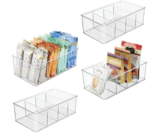 mDesign Plastic Food Storage Organizer Bin Box Container